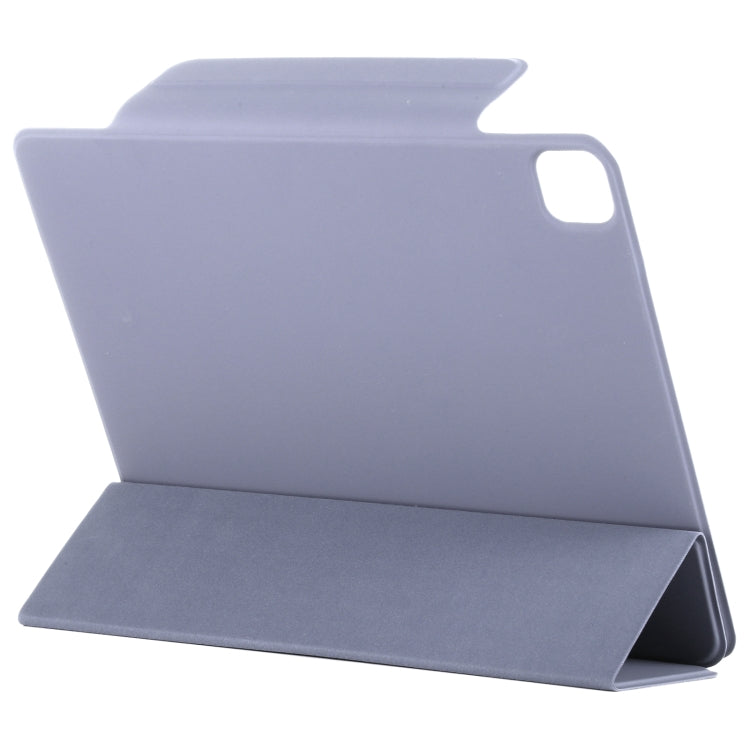 For iPad Pro 11 2024 Double-sided Clip Fixed Buckle Magnetic PU Leather Smart Tablet Case(Purple)
