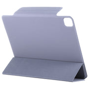 For iPad Pro 11 2024 Double-sided Clip Fixed Buckle Magnetic PU Leather Smart Tablet Case(Purple)