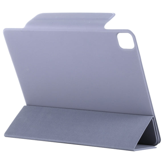 For iPad Pro 11 2024 Double-sided Clip Fixed Buckle Magnetic PU Leather Smart Tablet Case(Purple)