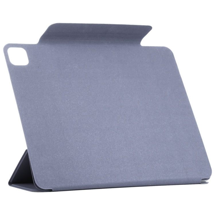 For iPad Pro 11 2024 Double-sided Clip Fixed Buckle Magnetic PU Leather Smart Tablet Case(Purple)