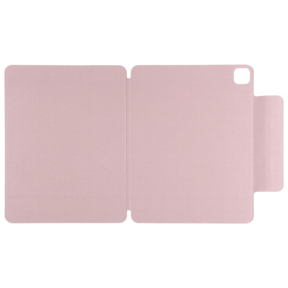 For iPad Pro 11 2024 Double-sided Clip Fixed Buckle Magnetic PU Leather Smart Tablet Case(Rose Gold)