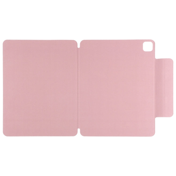 For iPad Pro 11 2024 Double-sided Clip Fixed Buckle Magnetic PU Leather Smart Tablet Case(Light Pink)
