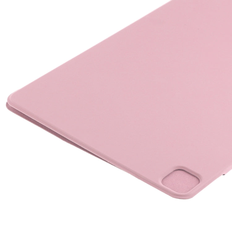 For iPad Pro 11 2024 Double-sided Clip Fixed Buckle Magnetic PU Leather Smart Tablet Case(Light Pink)