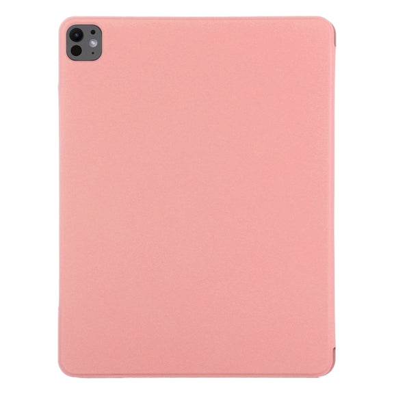 For iPad Pro 11 2024 Double-sided Clip Fixed Buckle Magnetic PU Leather Smart Tablet Case(Pink)