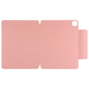 For iPad Pro 11 2024 Double-sided Clip Fixed Buckle Magnetic PU Leather Smart Tablet Case(Pink)