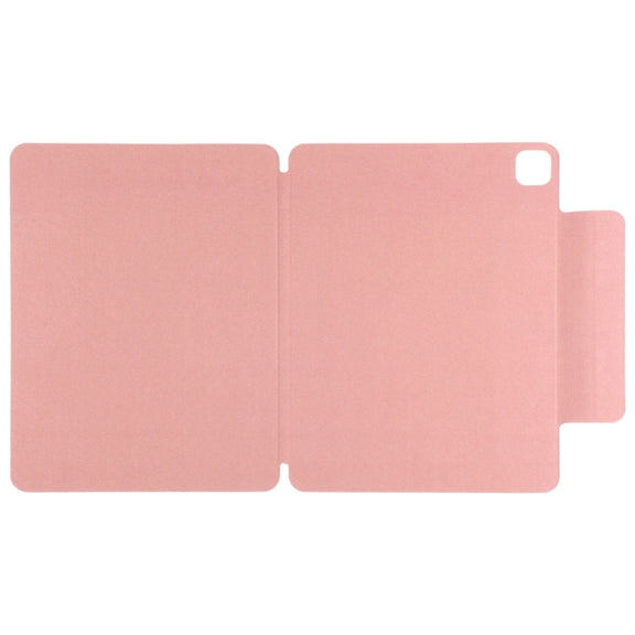 For iPad Pro 11 2024 Double-sided Clip Fixed Buckle Magnetic PU Leather Smart Tablet Case(Pink)