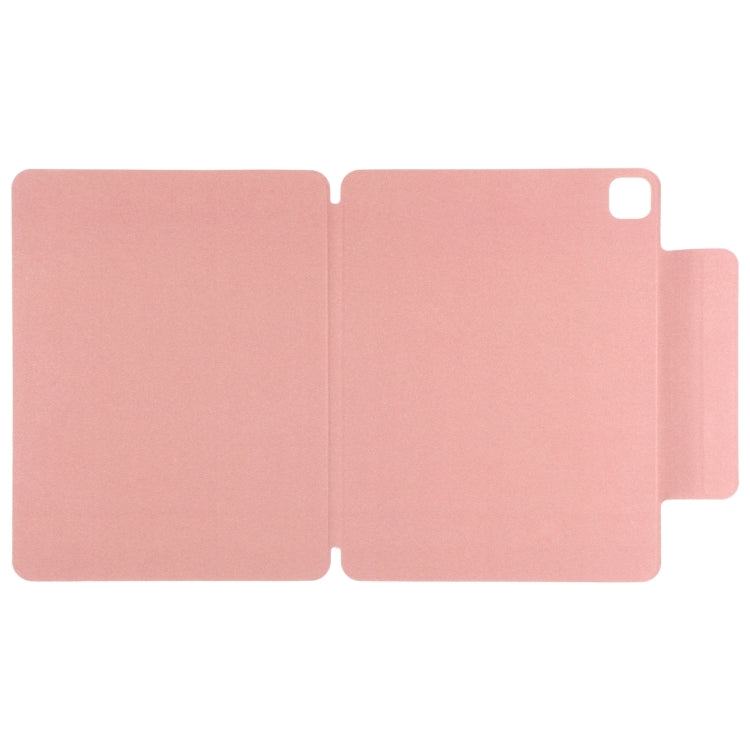 For iPad Pro 11 2024 Double-sided Clip Fixed Buckle Magnetic PU Leather Smart Tablet Case(Pink)