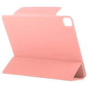 For iPad Pro 11 2024 Double-sided Clip Fixed Buckle Magnetic PU Leather Smart Tablet Case(Pink)