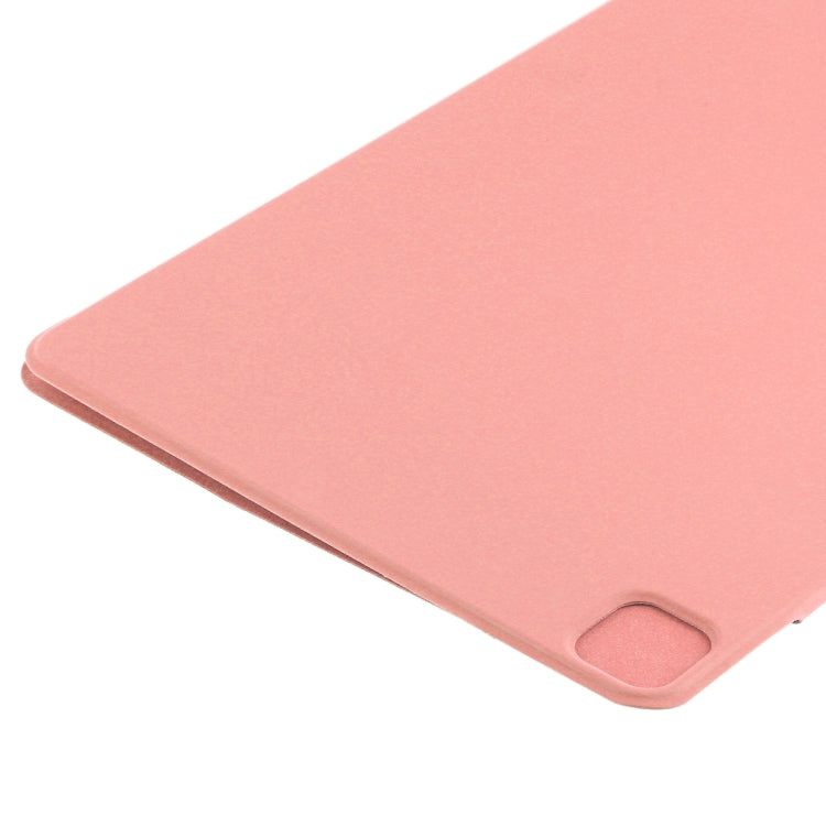 For iPad Pro 11 2024 Double-sided Clip Fixed Buckle Magnetic PU Leather Smart Tablet Case(Pink)