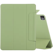 For iPad Pro 11 2024 Double-sided Clip Fixed Buckle Magnetic PU Leather Smart Tablet Case(Grass Green)