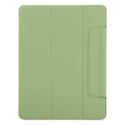 For iPad Pro 11 2024 Double-sided Clip Fixed Buckle Magnetic PU Leather Smart Tablet Case(Grass Green)