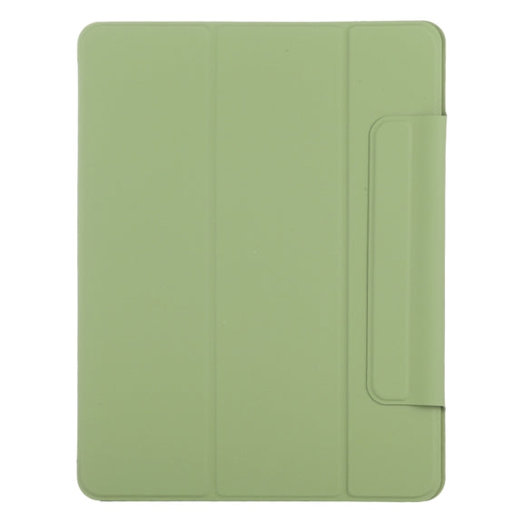 For iPad Pro 11 2024 Double-sided Clip Fixed Buckle Magnetic PU Leather Smart Tablet Case(Grass Green)
