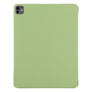 For iPad Pro 11 2024 Double-sided Clip Fixed Buckle Magnetic PU Leather Smart Tablet Case(Grass Green)