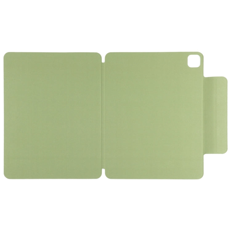 For iPad Pro 11 2024 Double-sided Clip Fixed Buckle Magnetic PU Leather Smart Tablet Case(Grass Green)
