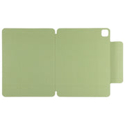 For iPad Pro 11 2024 Double-sided Clip Fixed Buckle Magnetic PU Leather Smart Tablet Case(Grass Green)