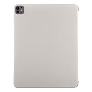 For iPad Pro 11 2024 Double-sided Clip Fixed Buckle Magnetic PU Leather Smart Tablet Case(Grey)