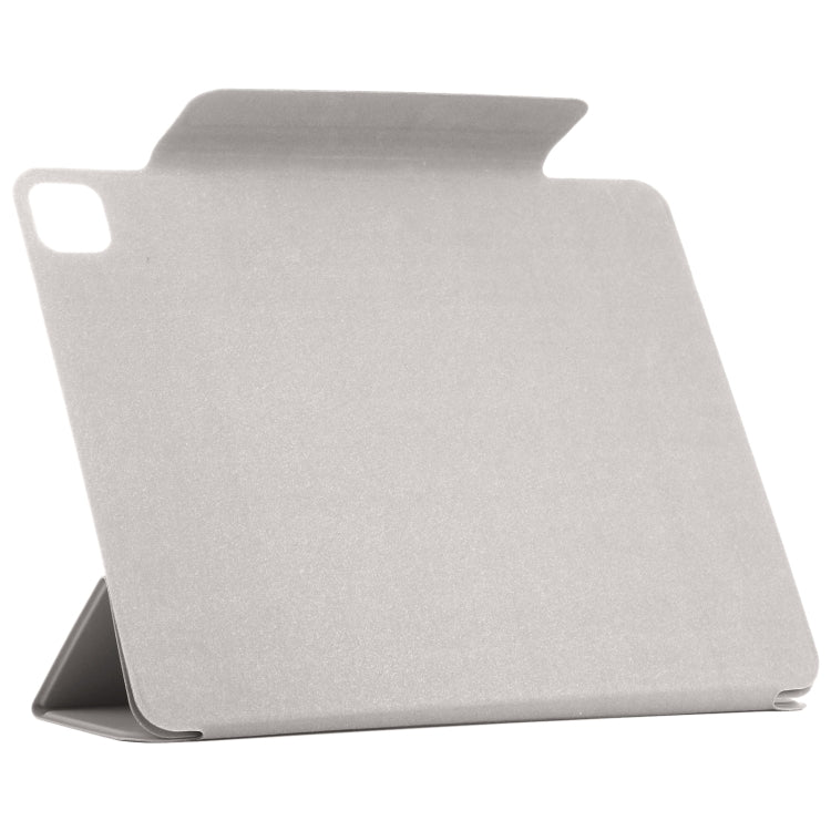 For iPad Pro 11 2024 Double-sided Clip Fixed Buckle Magnetic PU Leather Smart Tablet Case(Grey)