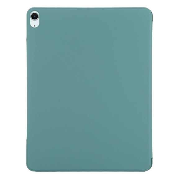 For iPad Air 13 2024 Double-sided Clip Fixed Buckle Magnetic PU Leather Smart Tablet Case(Green)