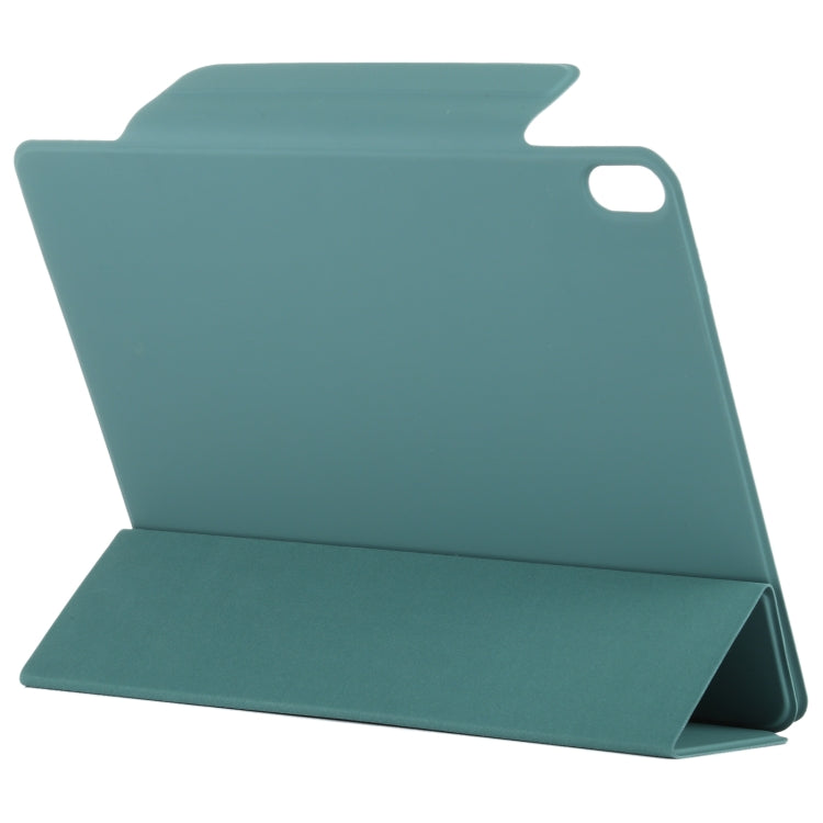For iPad Air 13 2024 Double-sided Clip Fixed Buckle Magnetic PU Leather Smart Tablet Case(Green)