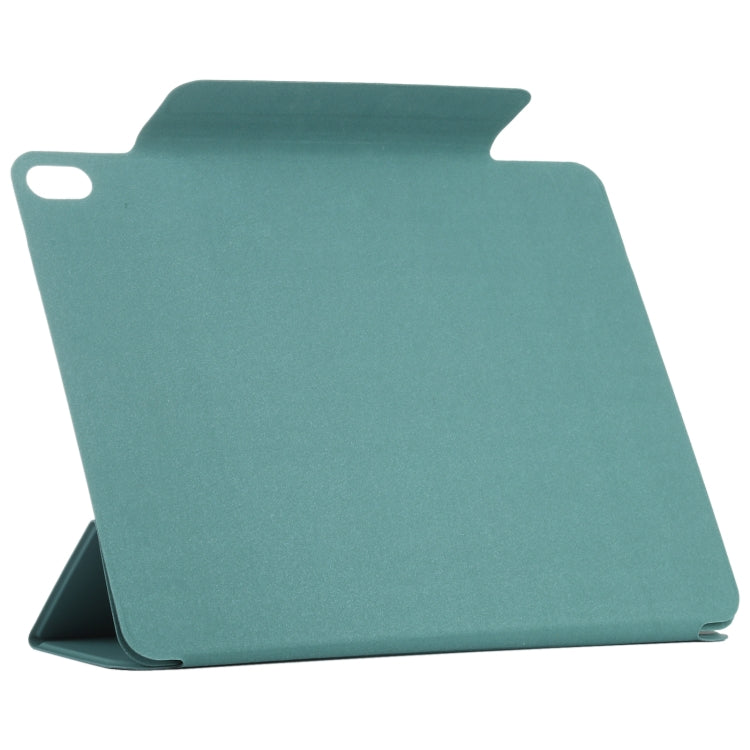 For iPad Air 13 2024 Double-sided Clip Fixed Buckle Magnetic PU Leather Smart Tablet Case(Green)