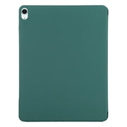 For iPad Air 13 2024 Double-sided Clip Fixed Buckle Magnetic PU Leather Smart Tablet Case(Dark Green)