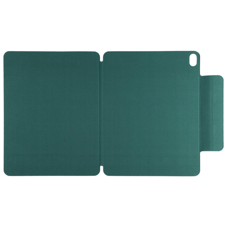 For iPad Air 13 2024 Double-sided Clip Fixed Buckle Magnetic PU Leather Smart Tablet Case(Dark Green)