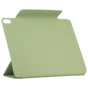 For iPad Air 13 2025 / 2024 Double-sided Clip Fixed Buckle Magnetic PU Leather Smart Tablet Case(Grass Green)
