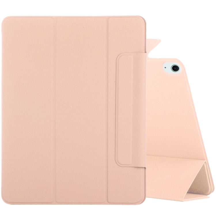 For iPad Air 13 2025 / 2024 Double-sided Clip Fixed Buckle Magnetic PU Leather Smart Tablet Case(Gold)