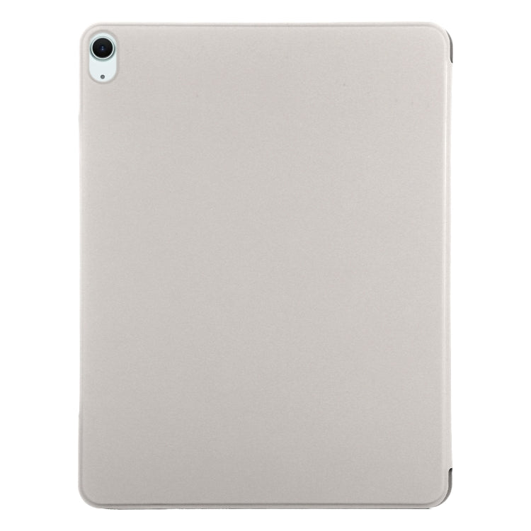 For iPad Air 13 2024 Double-sided Clip Fixed Buckle Magnetic PU Leather Smart Tablet Case(Grey)