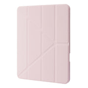 For iPad Pro 13 2024 Deformation Transparent Acrylic Leather Tablet Case(Pink)
