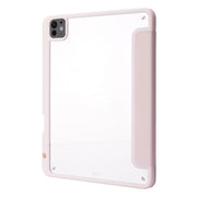 For iPad Pro 13 2024 Deformation Transparent Acrylic Leather Tablet Case(Pink)