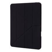 For iPad Pro 13 2024 Deformation Transparent Acrylic Leather Tablet Case(Black)