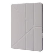 For iPad Pro 13 2024 Deformation Transparent Acrylic Leather Tablet Case(Grey)