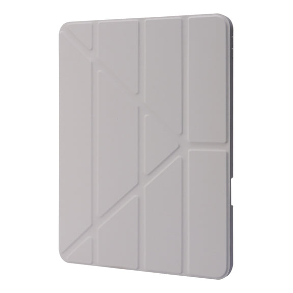 For iPad Pro 13 2024 Deformation Transparent Acrylic Leather Tablet Case(Grey)