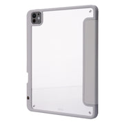 For iPad Pro 13 2024 Deformation Transparent Acrylic Leather Tablet Case(Grey)
