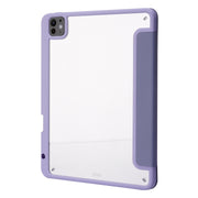 For iPad Pro 13 2024 Deformation Transparent Acrylic Leather Tablet Case(Lavender Grey)