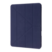 For iPad Air 11 2025 / 2024 Deformation Transparent Acrylic Leather Tablet Case(Dark Blue)