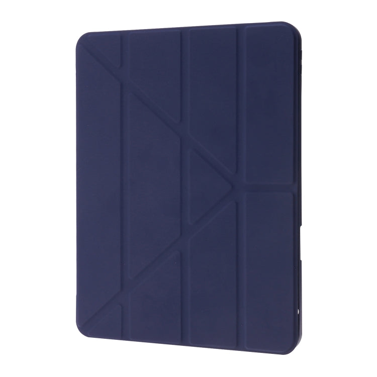 For iPad Air 11 2025 / 2024 Deformation Transparent Acrylic Leather Tablet Case(Dark Blue)