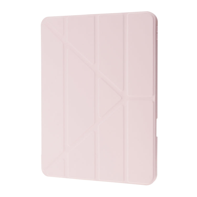 For iPad Air 11 2025 / 2024 Deformation Transparent Acrylic Leather Tablet Case(Pink)