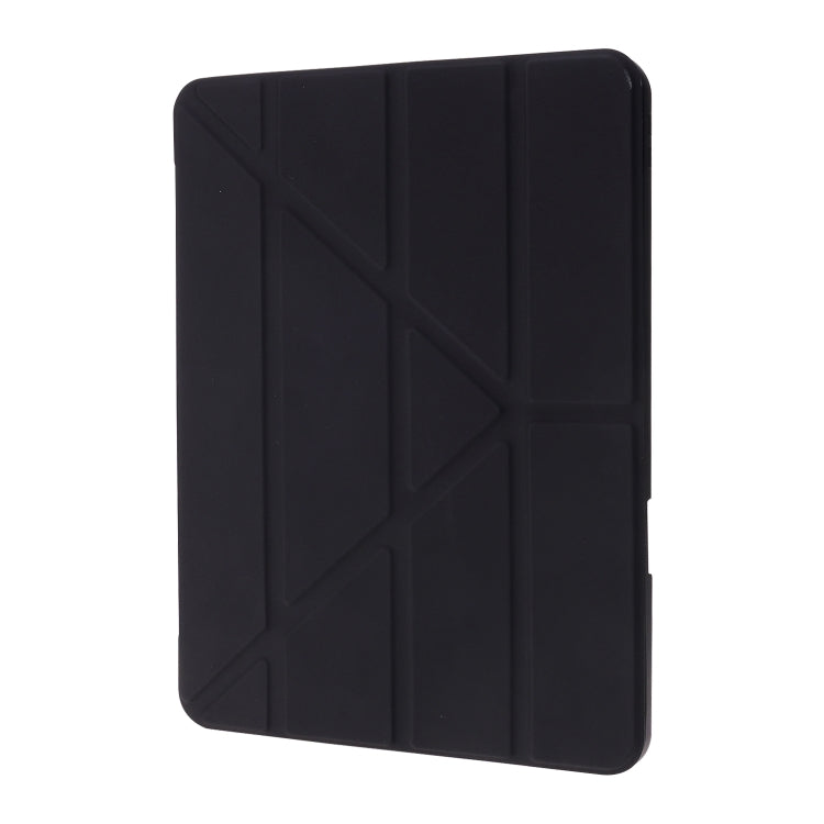 For iPad Air 11 2024 Deformation Transparent Acrylic Leather Tablet Case(Black)