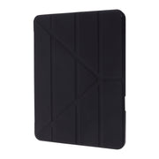 For iPad Air 11 2024 Deformation Transparent Acrylic Leather Tablet Case(Black)