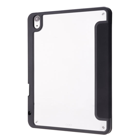 For iPad Air 11 2024 Deformation Transparent Acrylic Leather Tablet Case(Black)