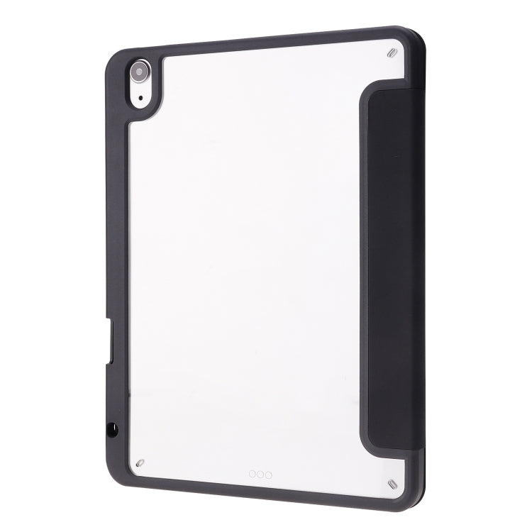 For iPad Air 11 2024 Deformation Transparent Acrylic Leather Tablet Case(Black)