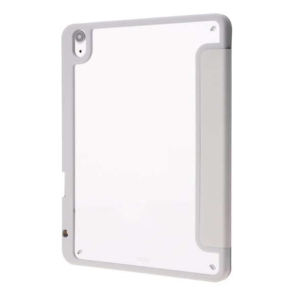 For iPad Air 11 2025 / 2024 Deformation Transparent Acrylic Leather Tablet Case(Grey)