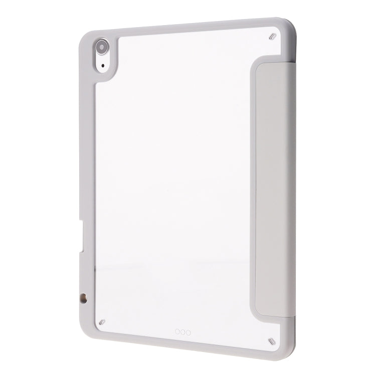 For iPad Air 11 2025 / 2024 Deformation Transparent Acrylic Leather Tablet Case(Grey)