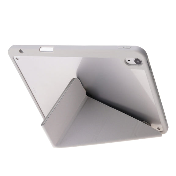 For iPad Air 11 2025 / 2024 Deformation Transparent Acrylic Leather Tablet Case(Grey)