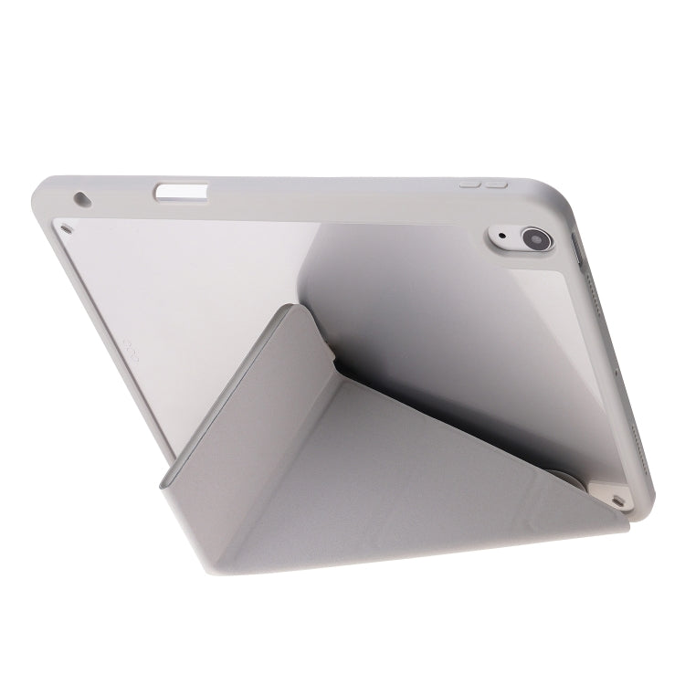 For iPad Air 11 2025 / 2024 Deformation Transparent Acrylic Leather Tablet Case(Grey)