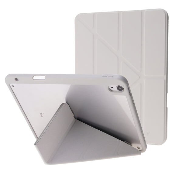 For iPad Air 11 2025 / 2024 Deformation Transparent Acrylic Leather Tablet Case(Grey)