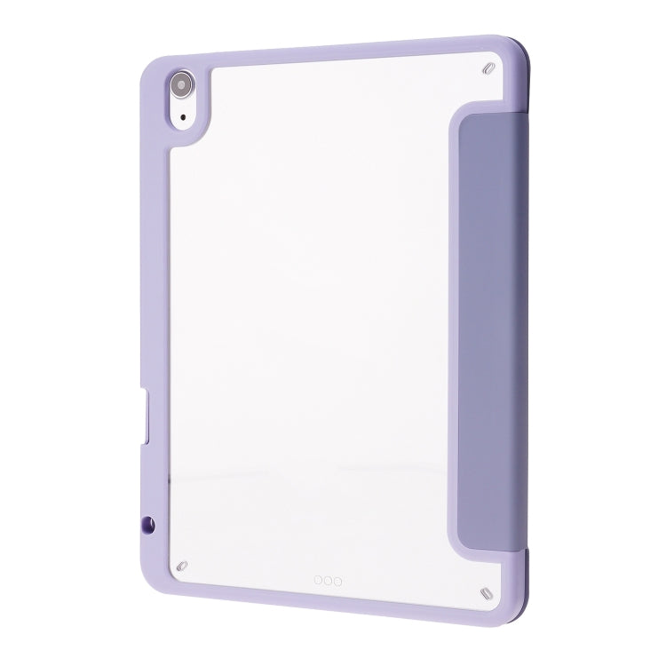 For iPad Air 11 2025 / 2024 Deformation Transparent Acrylic Leather Tablet Case(Lavender Grey)
