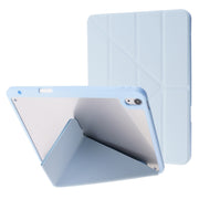 For iPad Air 11 2025 / 2024 Deformation Transparent Acrylic Leather Tablet Case(Light Blue)
